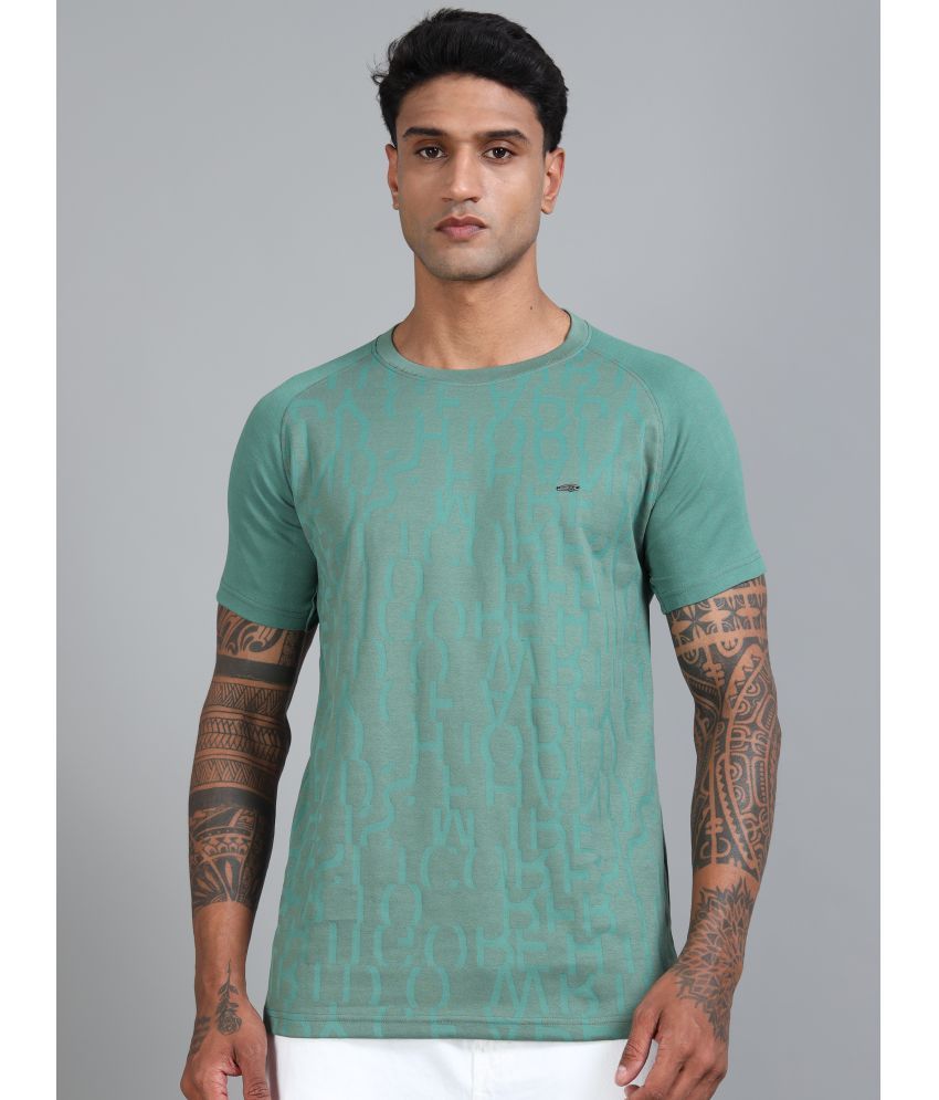     			BLUE ARC Cotton Blend Regular Fit Self Design Half Sleeves Men's Round T-Shirt - Green ( Pack of 1 )