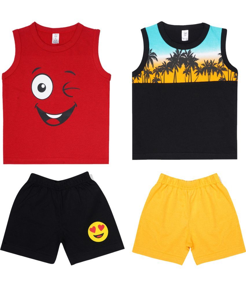     			Billyball Pack of 2 Boys Cotton T-Shirts & Shorts Set ( Multicolor 8 )