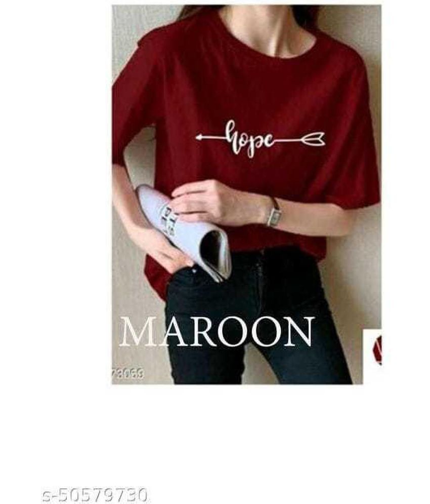     			Kashian Pack of 1 Cotton Blend Women's T-Shirt ( Maroon )