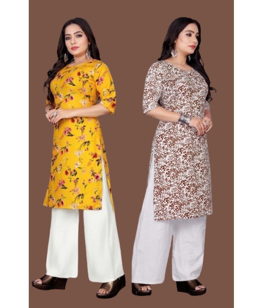     			RUNAYA NX Pack of 1 Viscose Rayon Printed A-line Women's Kurti - ( Orange )