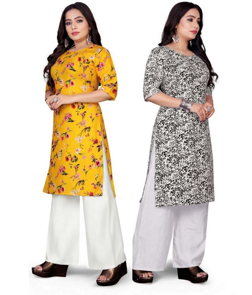     			RUNAYA NX Pack of 2 Rayon Printed A-line Women's Kurti - ( Multicolor )