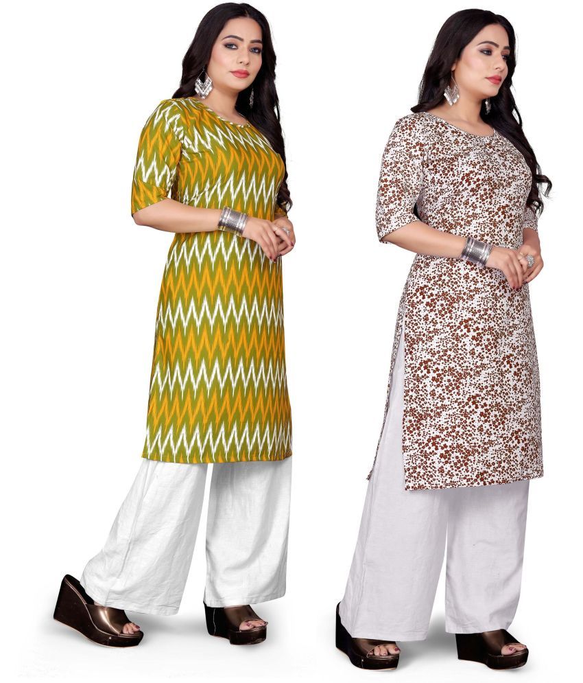     			RUNAYA NX Pack of 2 Rayon Printed A-line Women's Kurti - ( Multicolor )