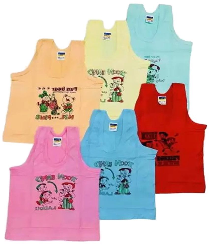     			CAVENDRES Pack of 6 Baby Boys Cotton Blend Vest ( Multicolor )