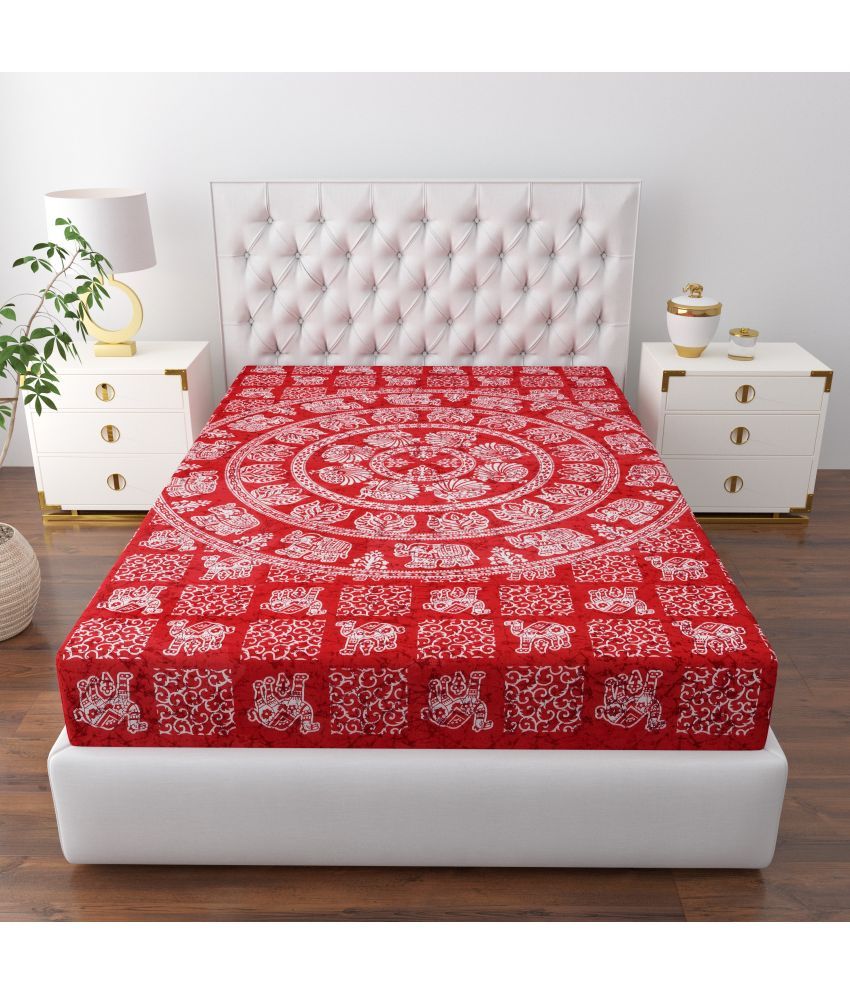     			COZYKO Cotton 1 Single Bedsheet without Pillow cover ( Red )