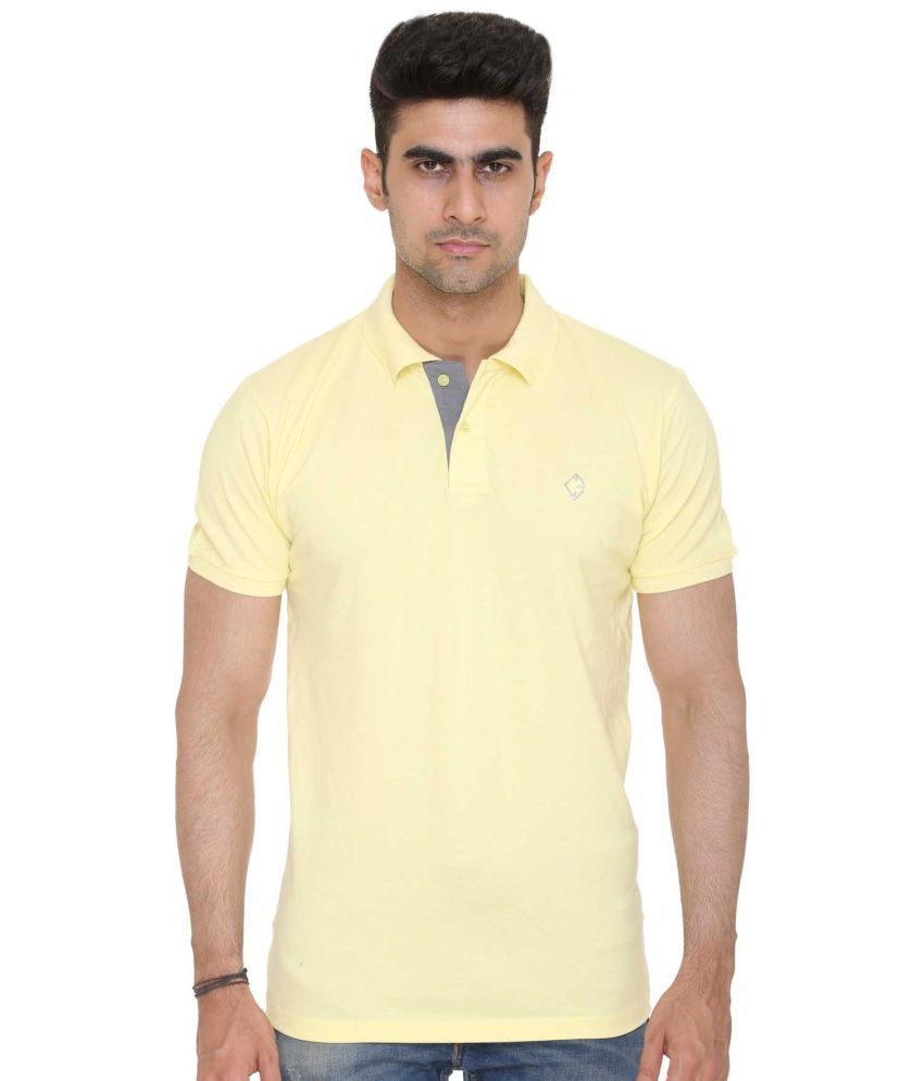     			Colors And Blends Pack of 1 Cotton Blend Regular Fit Solid Half Sleeves Men's Polo T Shirt ( Yellow )