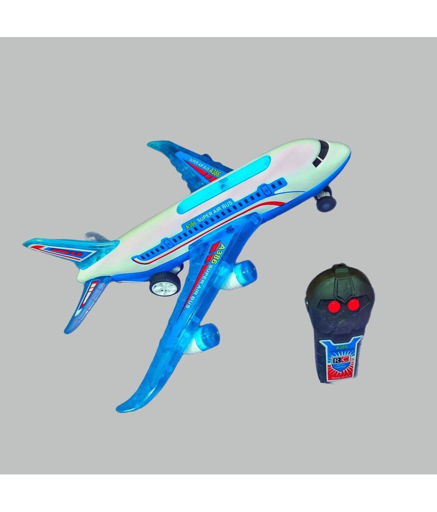     			TOY DEKHO 2CH A386 Rc Air Bus with Full Body Lights and Sound Universal Wheel Plane Toy for Boys & Girls Age 2, 3, 4, 5, 6, 7, 8 Multicolour Musical Battery Operated Toy (Plane Does not Fly only Runs on Ground)