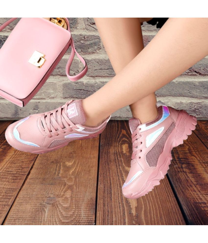     			PATHAR Pink Women's Sneakers