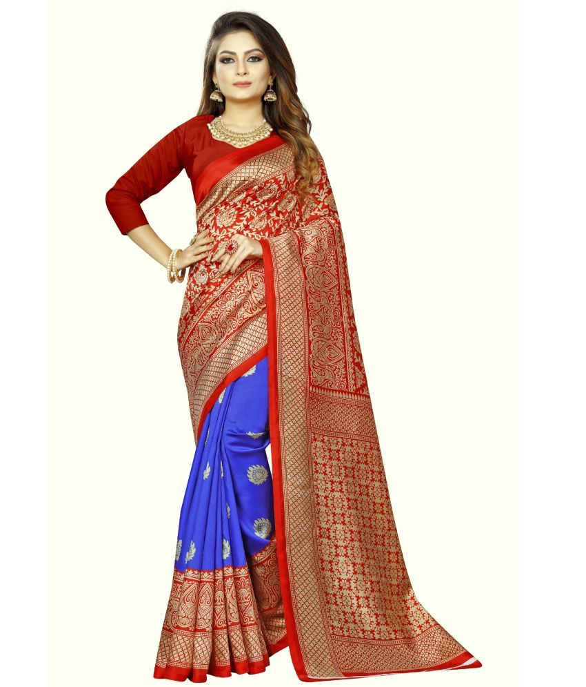     			RUNAYA NX Art Silk Printed Saree With Blouse Piece ( Red , Pack of 1 )