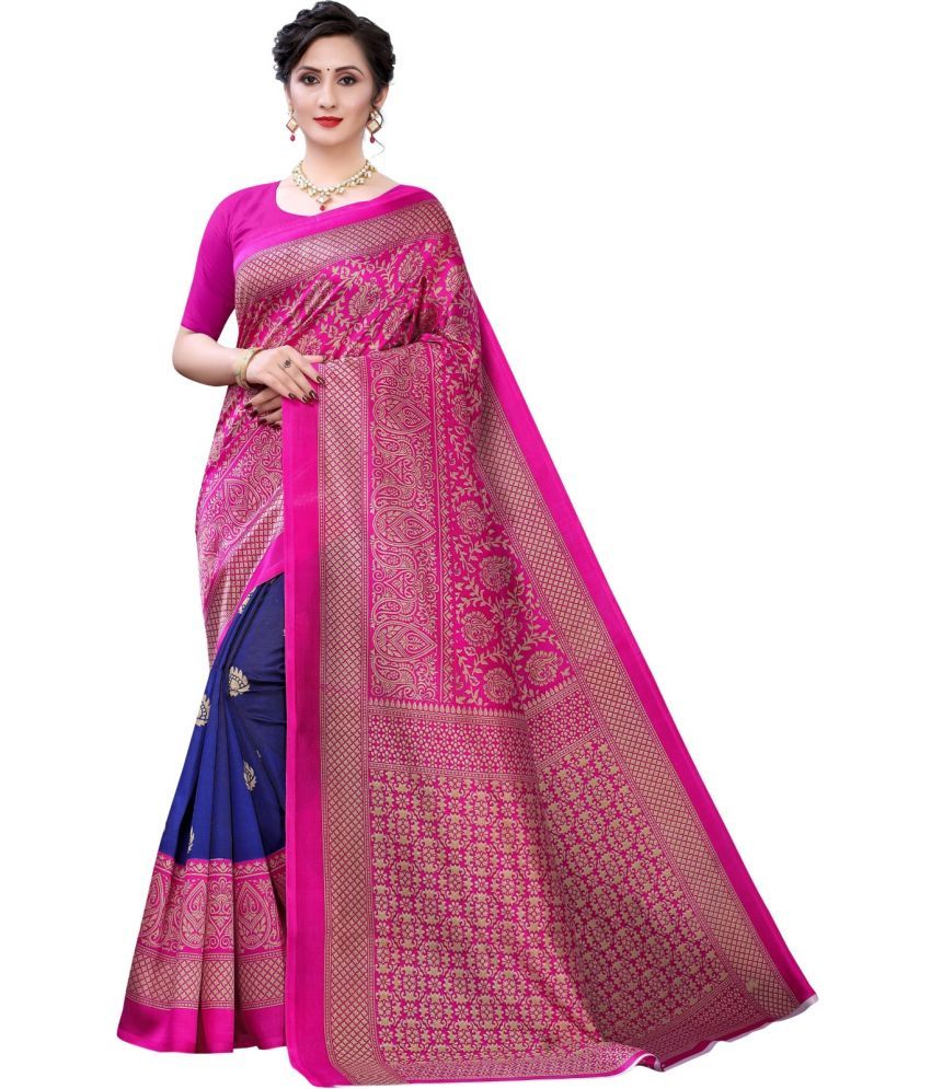     			RUNAYA NX Art Silk Printed Saree With Blouse Piece ( Pink , Pack of 1 )