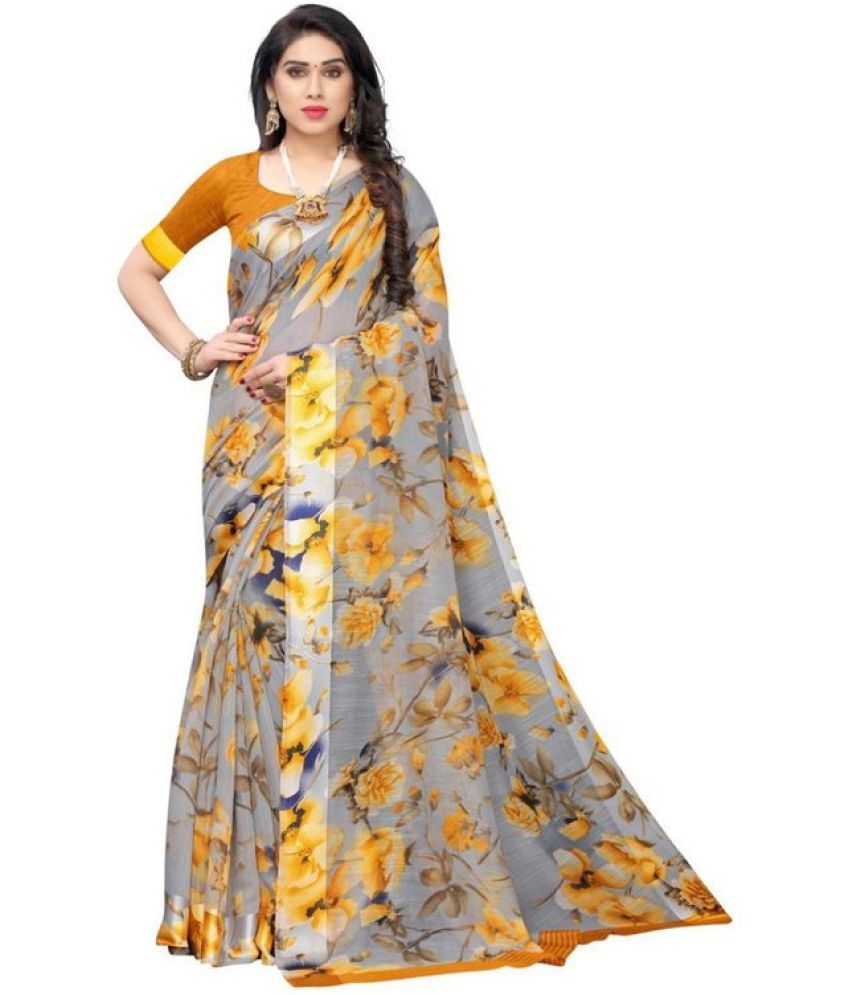     			RUNAYA NX Cotton Blend Printed Saree With Blouse Piece ( Multicolor , Pack of 1 )