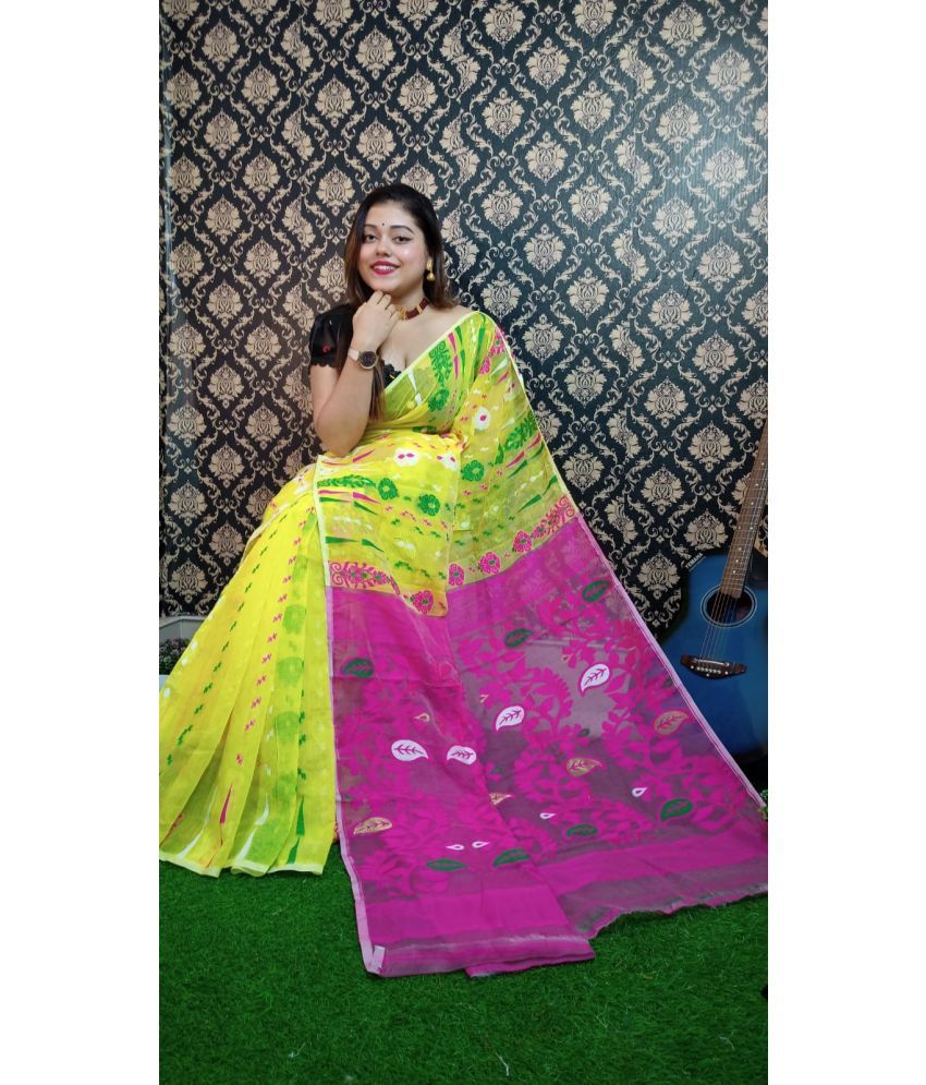     			SARADA HANDLOOM Cotton Printed Saree With Blouse Piece ( Green , Pack of 1 )