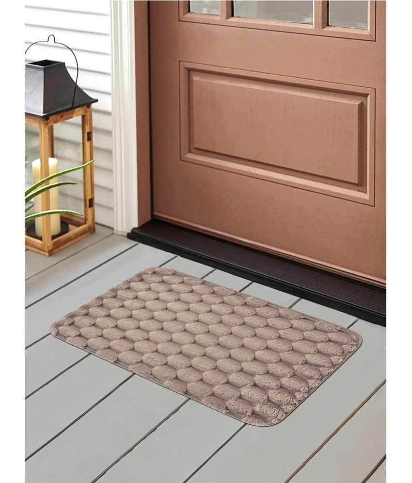     			FABINALIV Set of 1 Anti-skid Cotton Door Mat ( 60 X 40 cm ) Khaki