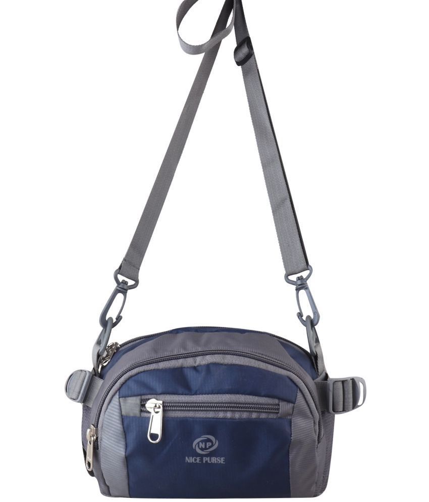     			Nice Purse Sling Bag Polyster Set of 1 ( Dark Grey,Blue )