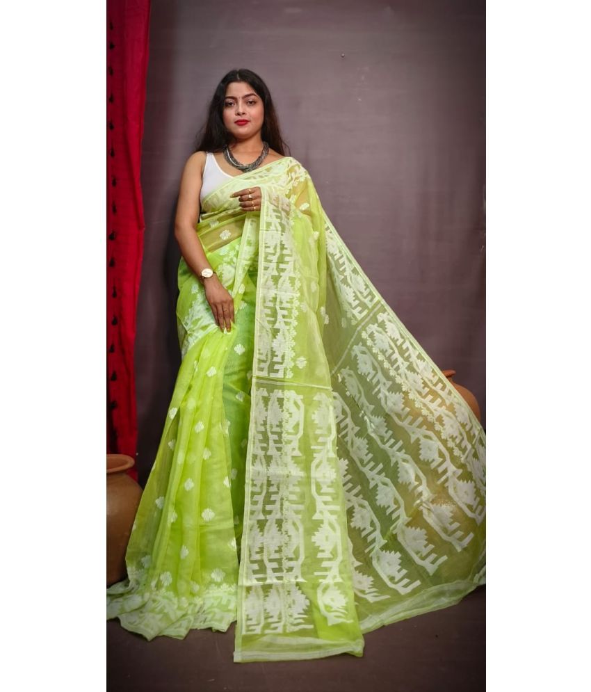     			SARADA HANDLOOM Cotton Printed Saree With Blouse Piece ( Mint Green , Pack of 1 )