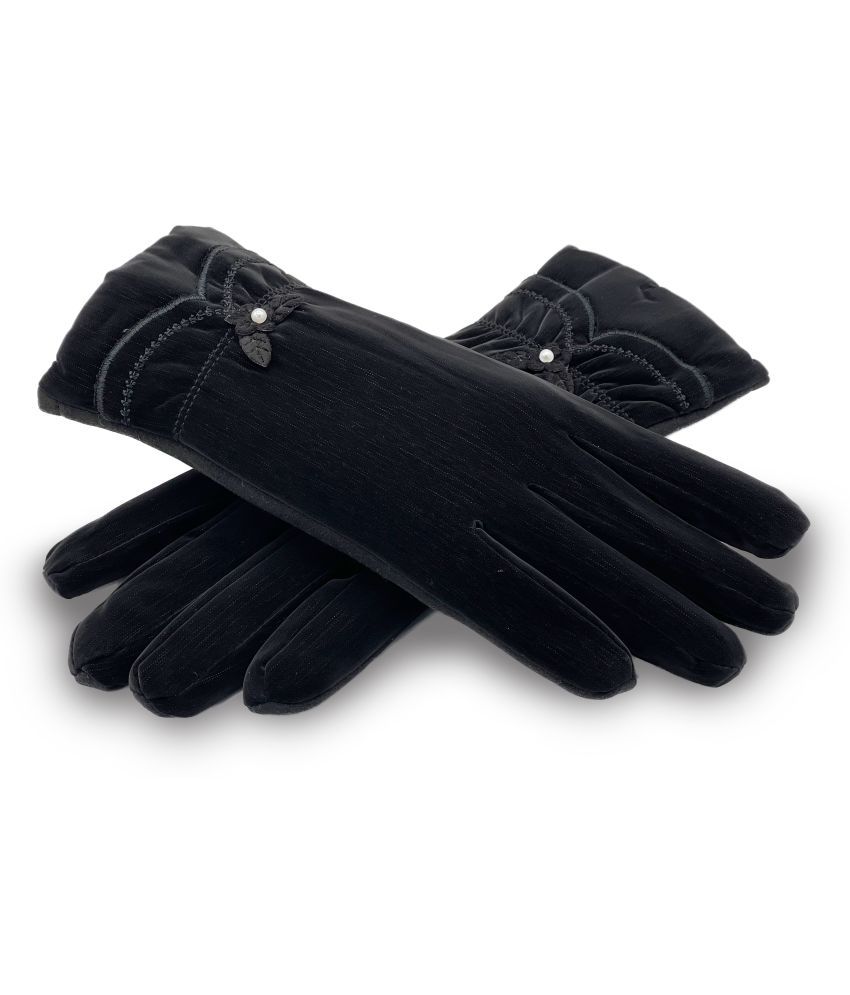     			Alamos Black Polyester Men's Woollen Gloves ( Pack of 1 )