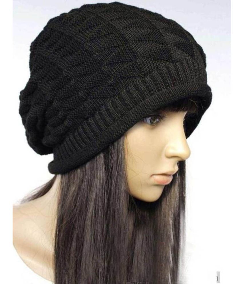     			Alamos Black Woollen Women's Cap ( Pack of 1 )