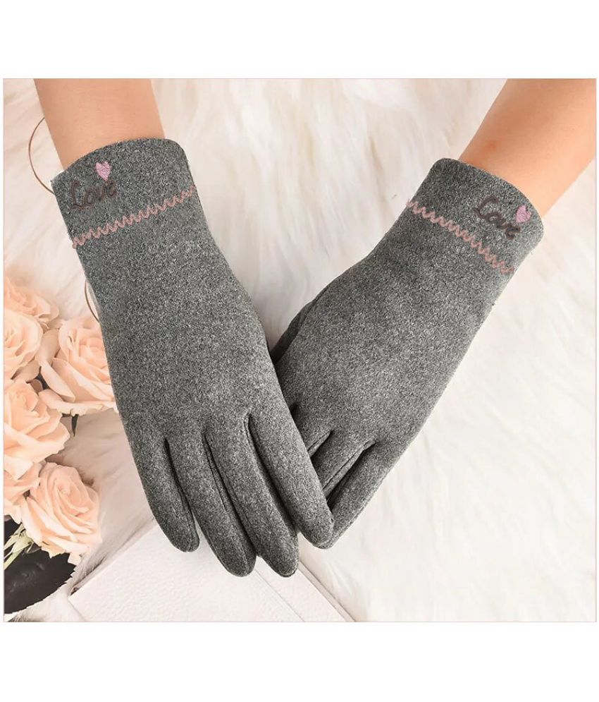     			Alamos Gray Women's Woollen Gloves ( Pack of 1 )