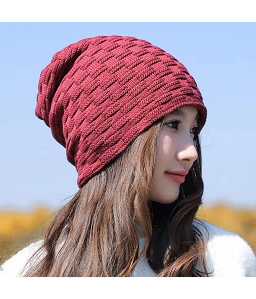     			Alamos Maroon Woollen Women's Cap ( Pack of 1 )