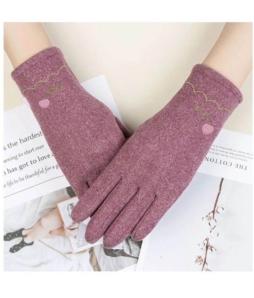     			Alamos Purple Women's Woollen Gloves ( Pack of 1 )