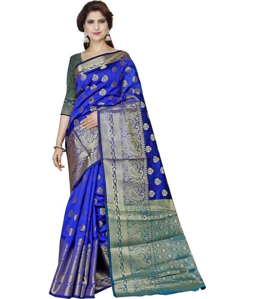     			Indian Fashionista Cotton Blend Self Design Saree With Blouse Piece ( Multicolor2 , Pack of 1 )