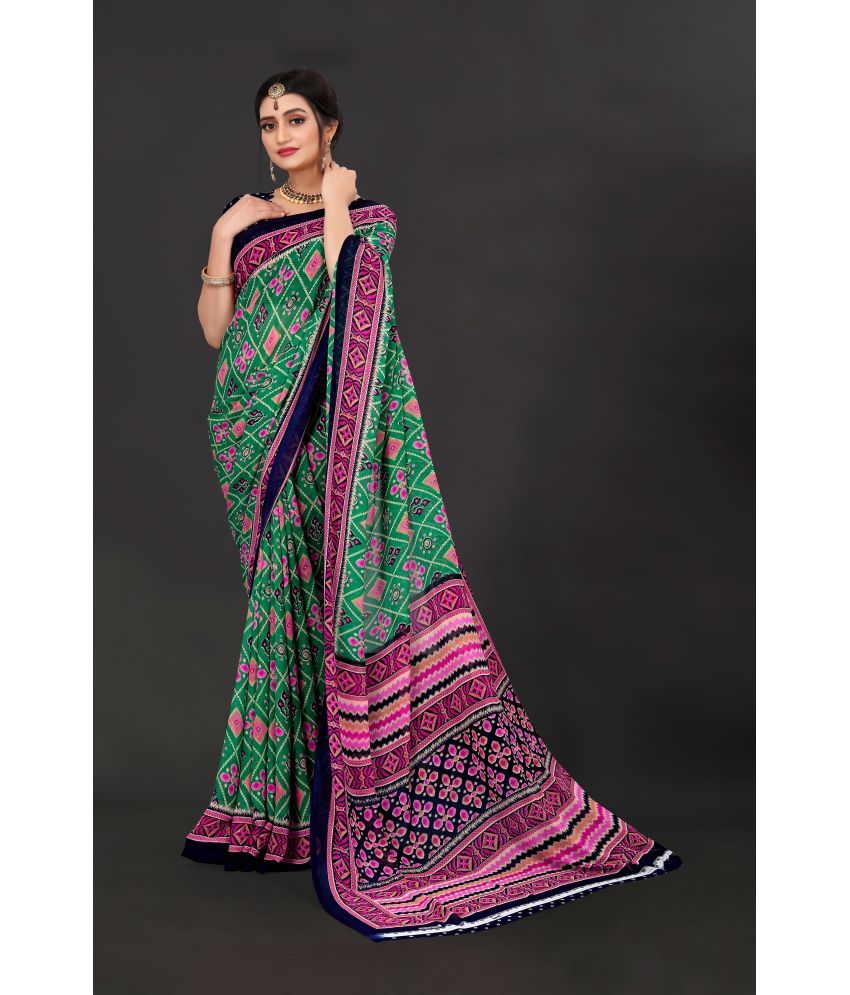     			Indian Fashionista Georgette Printed Saree With Blouse Piece ( Multicolor6 , Pack of 1 )