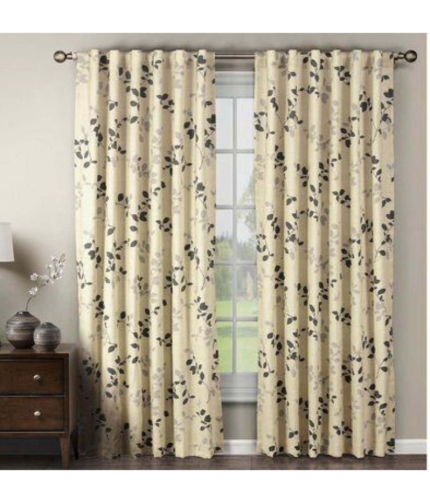     			S23 Graphic Room Darkening Eyelet Curtain 5 ft ( Pack of 1 ) - Yellow