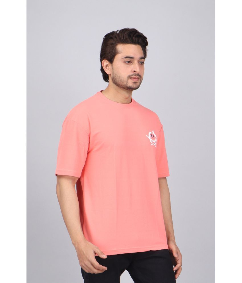     			WILD ELEPHANT Polyester Regular Fit Printed Half Sleeves Men's Round T-Shirt - Pink ( Pack of 1 )