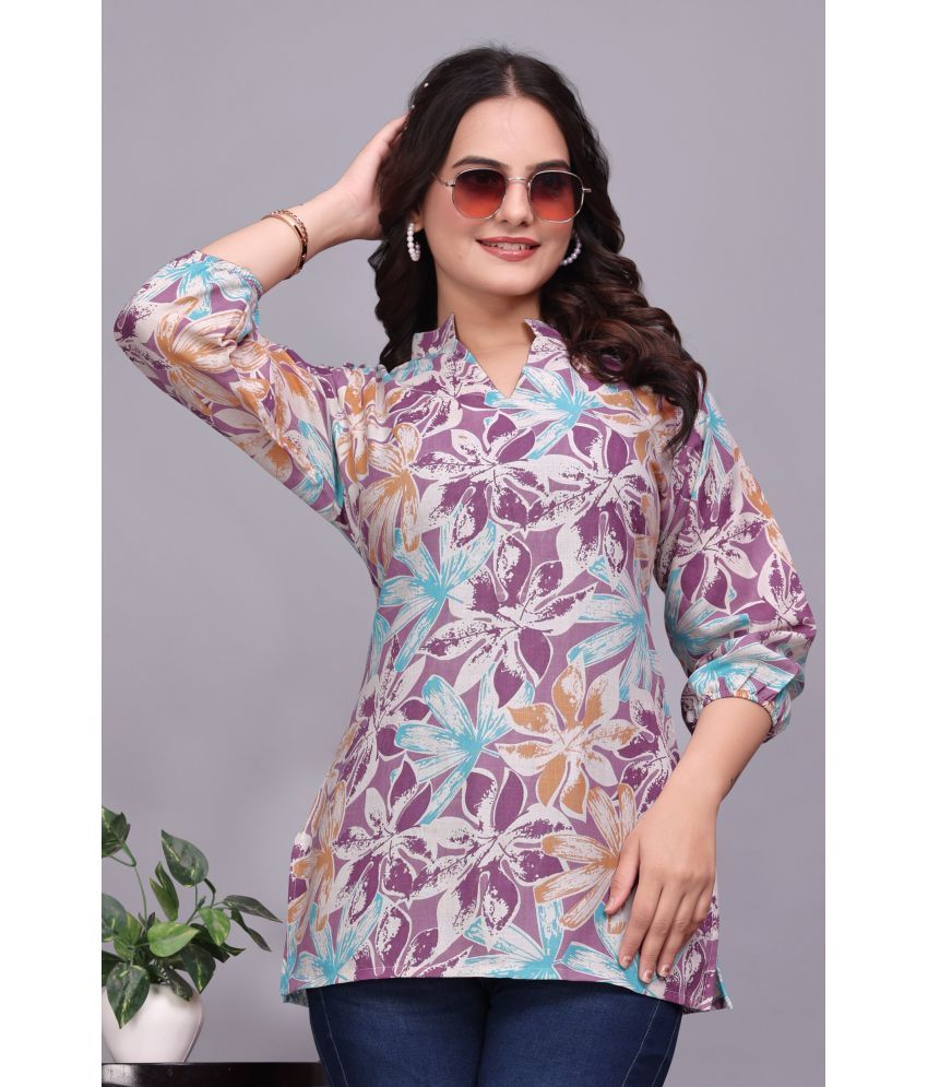     			ZELZIS Purple Cotton Women's Tunic ( Pack of 1 )