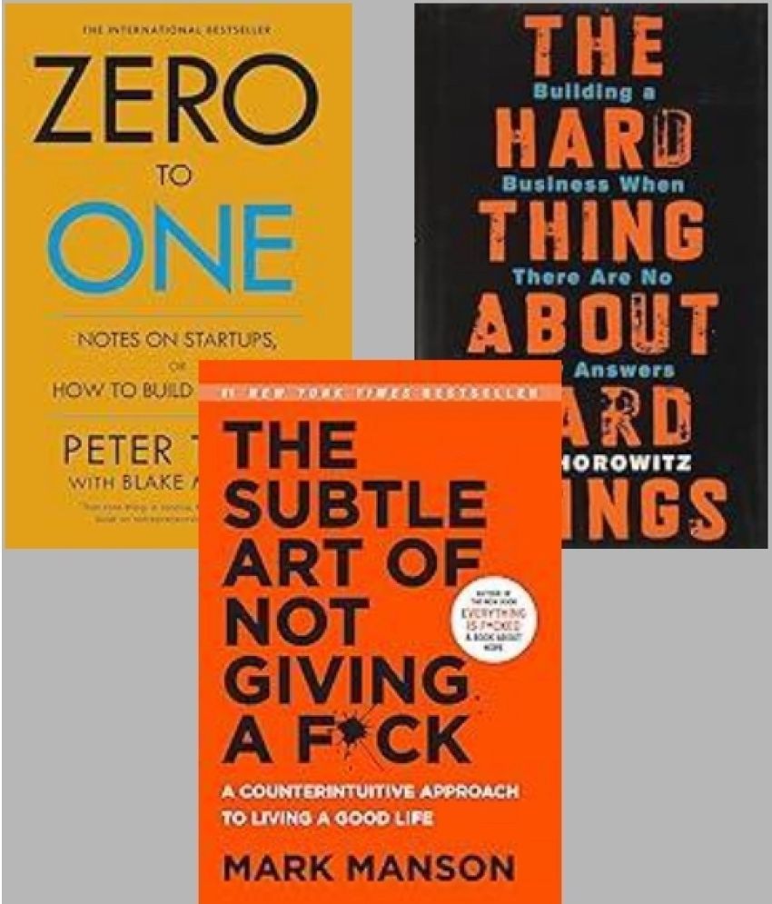     			Zero To One + The Hard Thing about Hard Thing + he Subtle Art Of Not Giving A F*Ck