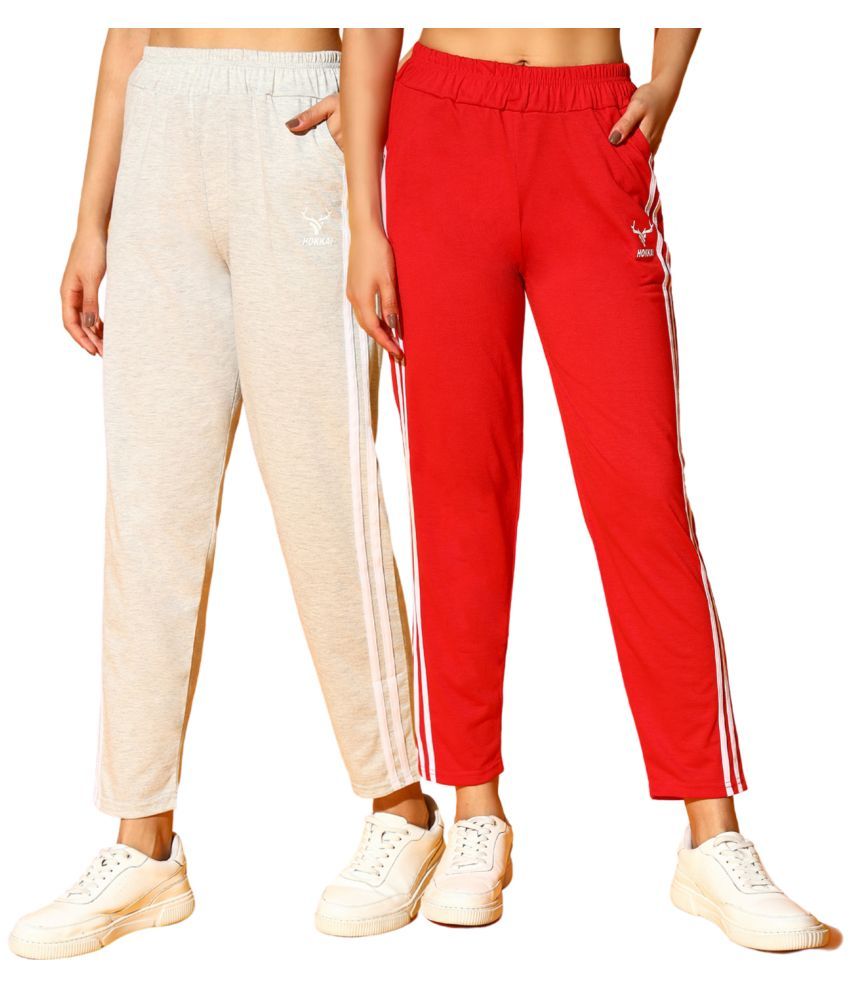     			CLOTHINA Multicolor Cotton Blend Women's Outdoor & Adventure Trackpants ( Pack of 2 )