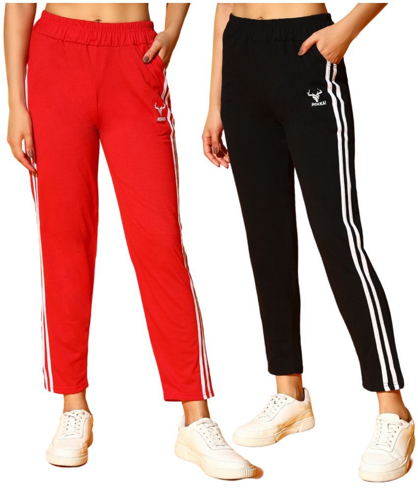     			CLOTHINA Multicolor Cotton Blend Women's Outdoor & Adventure Trackpants ( Pack of 2 )