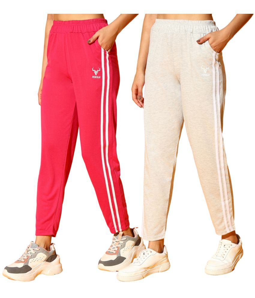     			CLOTHINA Multicolor Cotton Blend Women's Outdoor & Adventure Trackpants ( Pack of 2 )