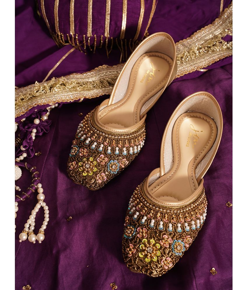     			JM Looks Green Women's Ethnic Ballerinas