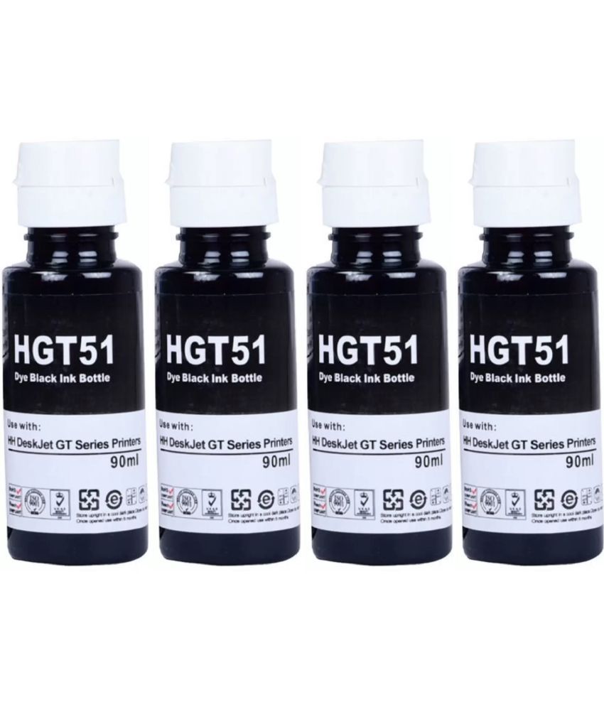     			KALAR H_P For GT51 Black Ink ( 90 ml ) Pack of 4 For GT51 Ink ,5820,5821 310,315,316,319,410,415,416,419, Smart Tank 115,500,510,515,516,720,750,790