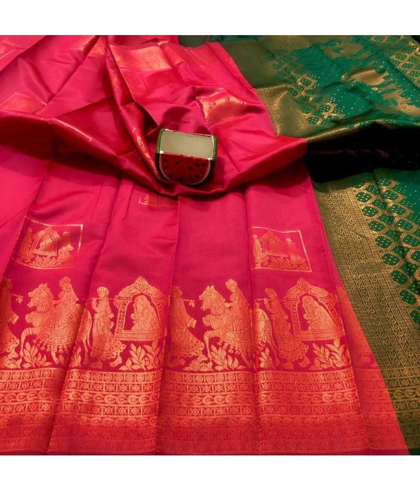     			KV Fashion Banarasi Silk Embellished Saree With Blouse Piece ( Pink , Pack of 1 )