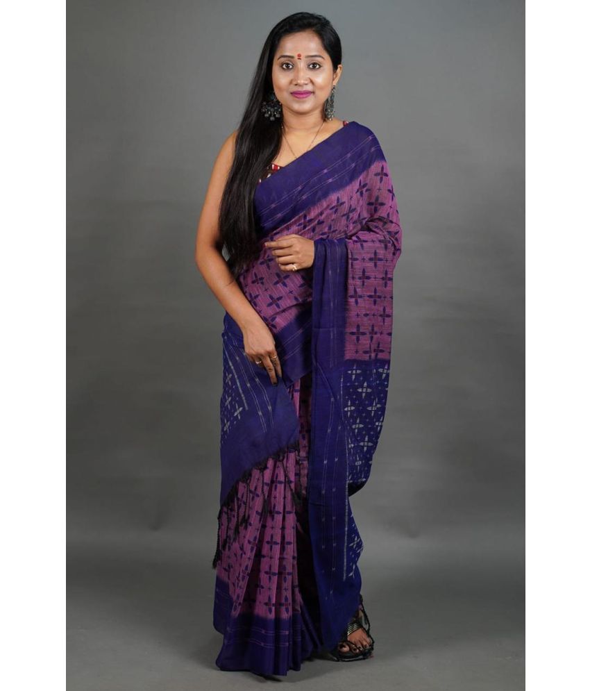     			SARADA HANDLOOM Cotton Printed Saree With Blouse Piece ( Pink , Pack of 1 )