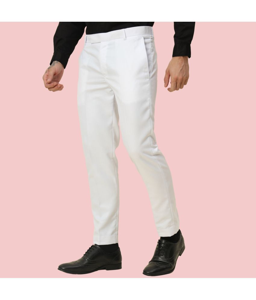     			ZEPPI Regular Flat Men's Formal Trouser - White ( Pack of 1 )