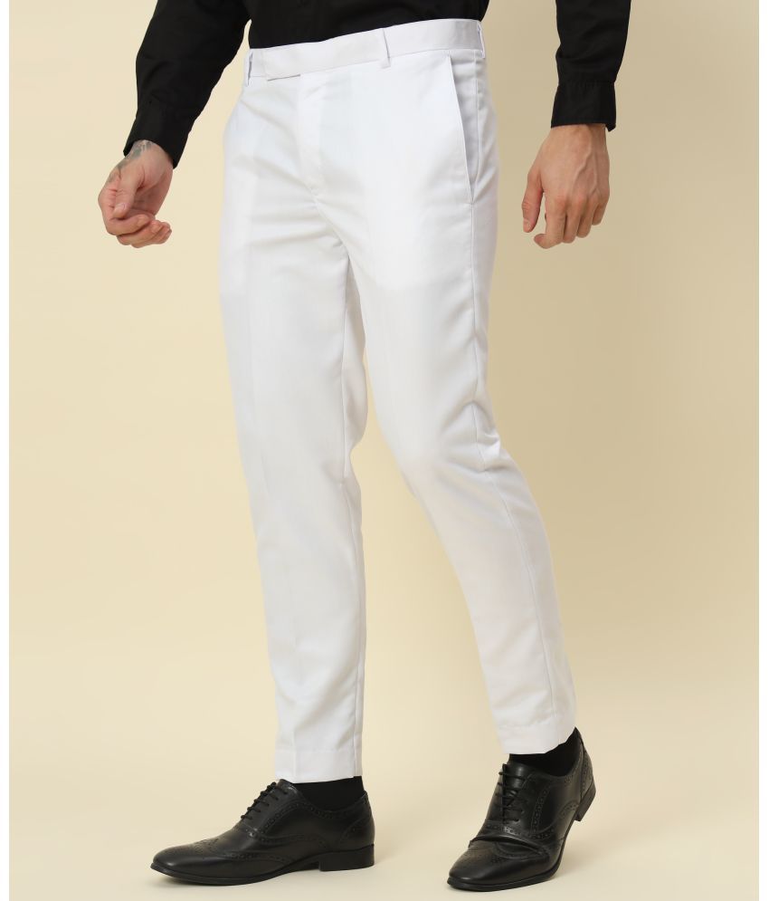     			ZEPPI Regular Flat Men's Formal Trouser - White ( Pack of 1 )