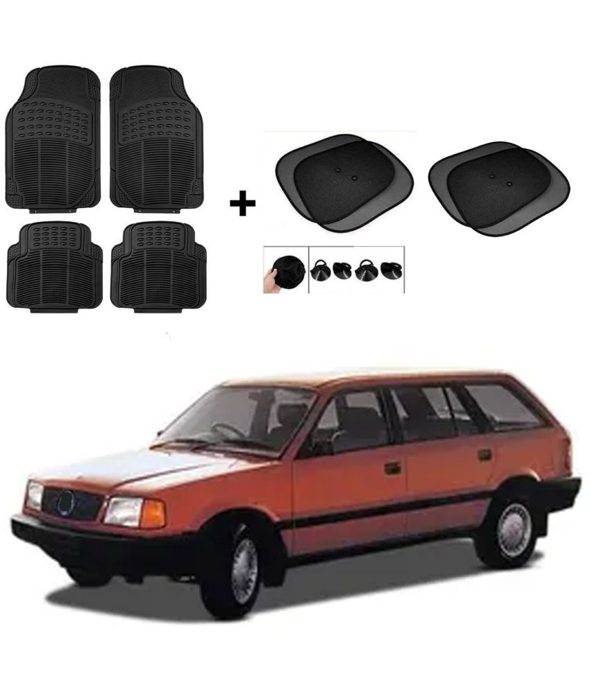     			ARLOOK Car Rubber Foot Mat (Set Of 4) + Sunshades (Set Of 4) For Tata Estate  (All Models)