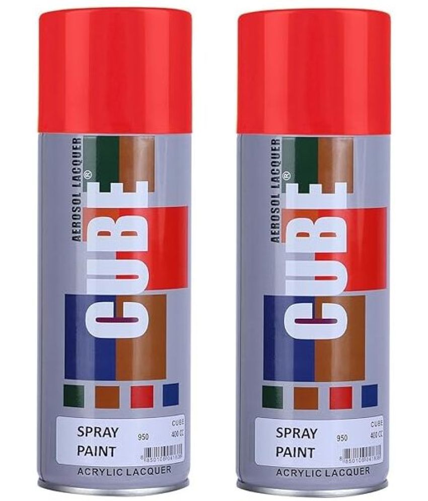     			Golden Fox cube Aerosol Spray Paint 400ml for Multipurpose use Red Spray Paint 800 ml (Pack of 2)