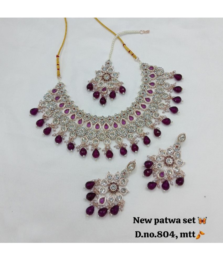     			Padmavati Bangles Purple Alloy Necklace Set ( Pack of 1 )