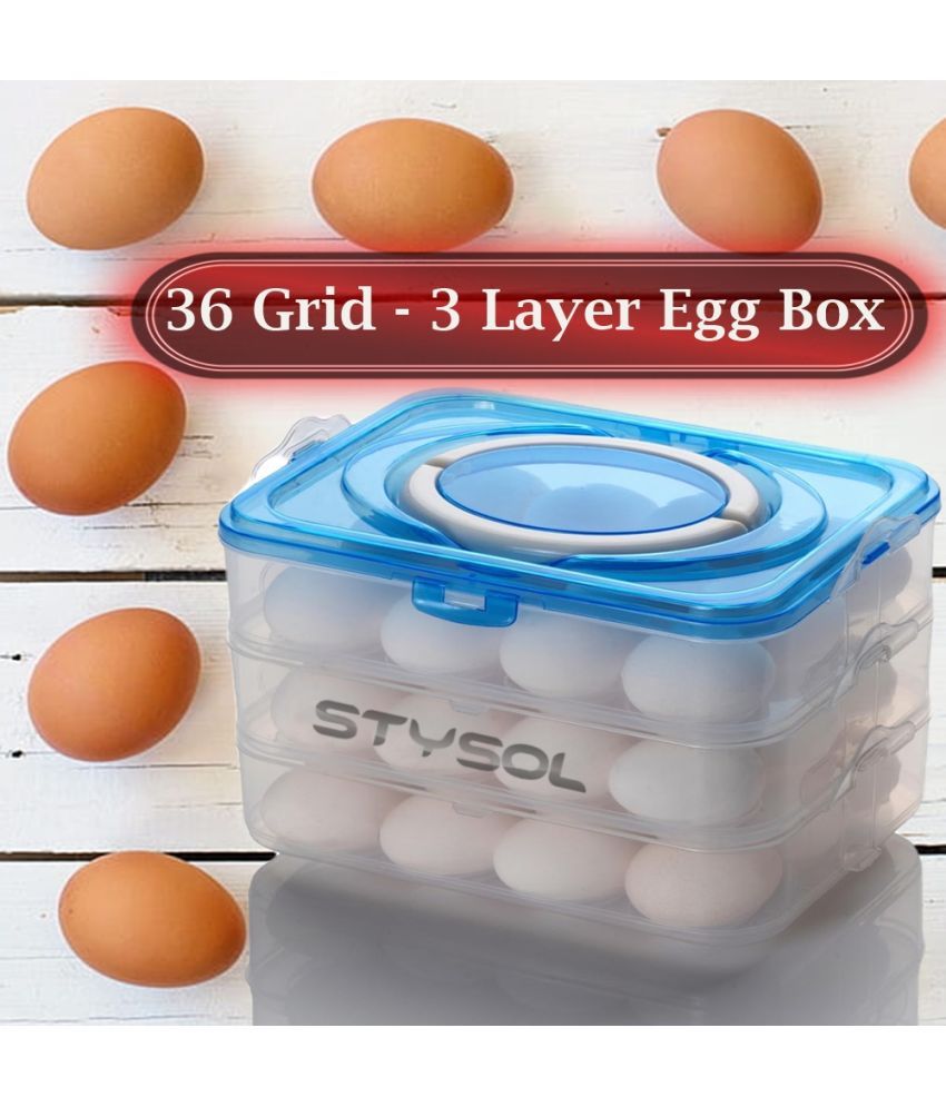     			Stysol Egg Tray Plastic White Egg Container ( Set of 1 )