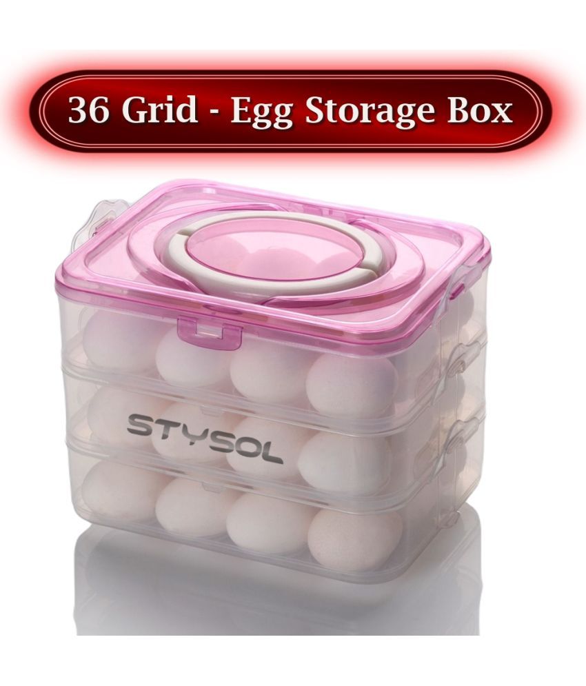     			Stysol Egg Tray Plastic White Egg Container ( Set of 1 )