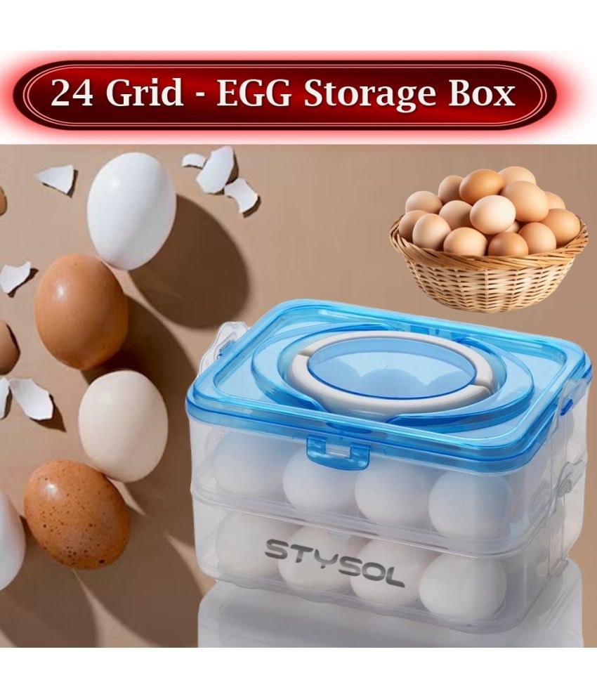     			Stysol Egg Tray Plastic White Egg Container ( Set of 1 )