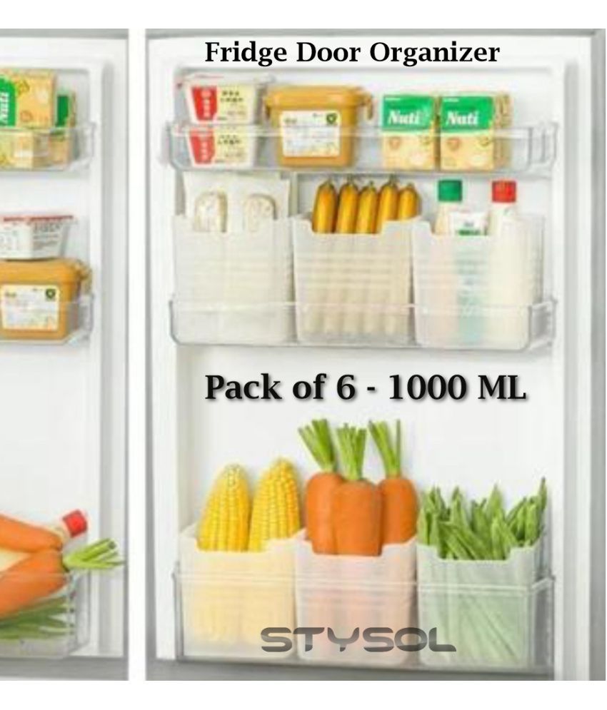     			Stysol Fridge container Plastic White Multi-Purpose Container ( Set of 6 )