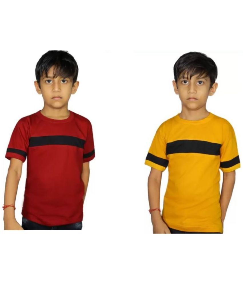     			kukke Pack of 1 Boys Cotton T-Shirt ( Red )