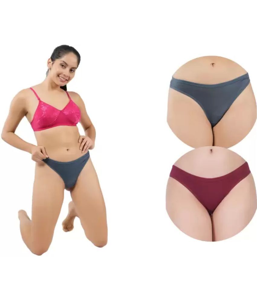     			Bebron Pack of 2 Cotton Lycra Bikini For Women ( Multicolor6 )