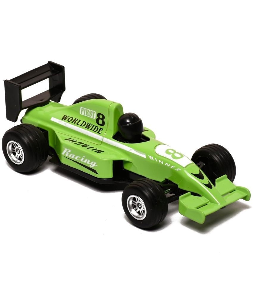     			Braintastic Pullback Friction Simulation Model Small Size Racing Car Miniature Vehicle Toys for Kids Age 3 + (Green)