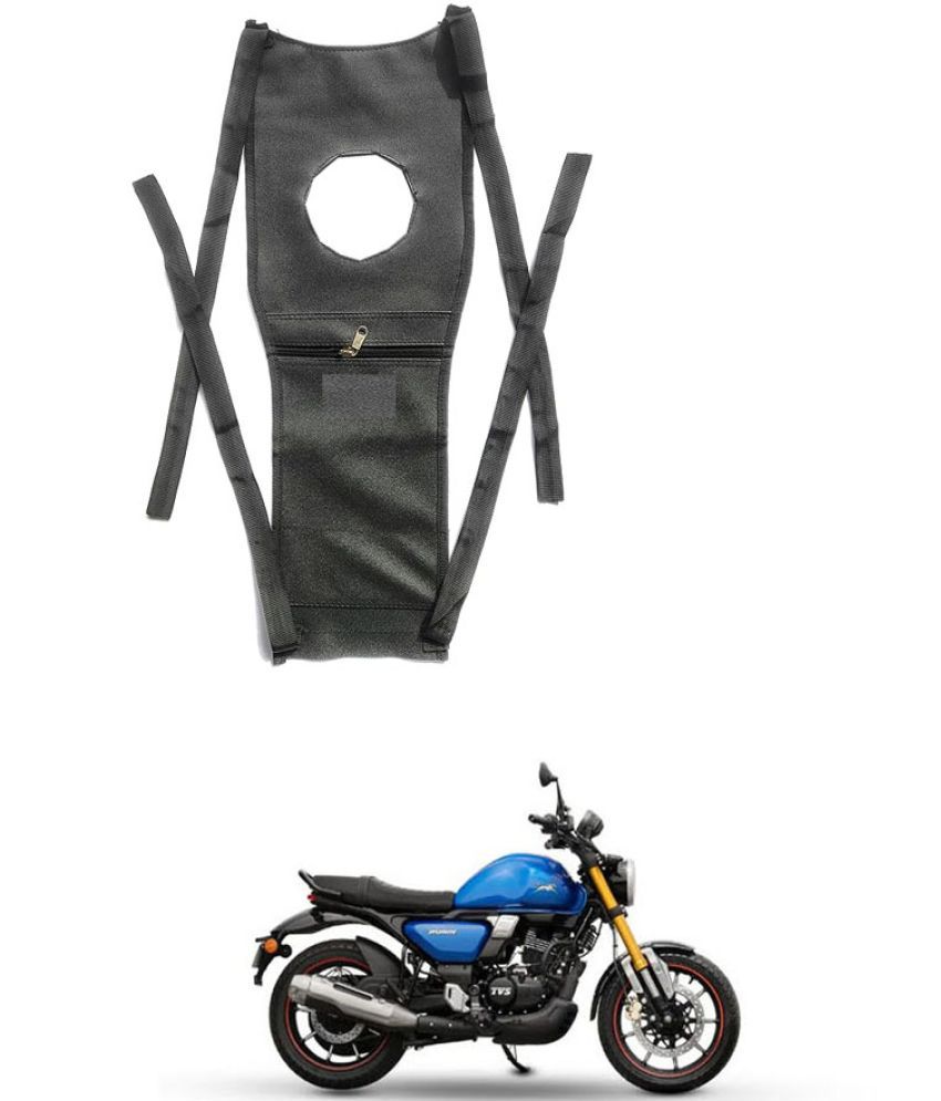     			BuddyBuzz Bike Tank Cover Bike Tank Bag with Mobile Pouch Artificial Leather Stretchable Material Use for TVS Ronin