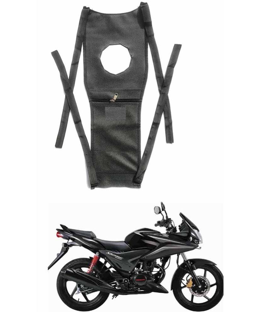     			BuddyBuzz Bike Tank Cover Bike Tank Bag with Mobile Pouch Artificial Leather Stretchable Material Use for Honda CBF Stunner